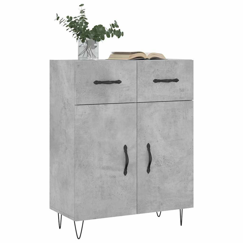 Dulap, gri beton, 69,5x34x90 cm, lemn compozit