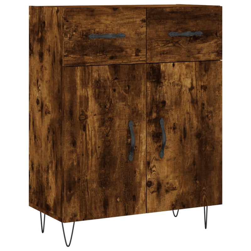 Dulap, stejar fumuriu, 69,5x34x90 cm, lemn compozit