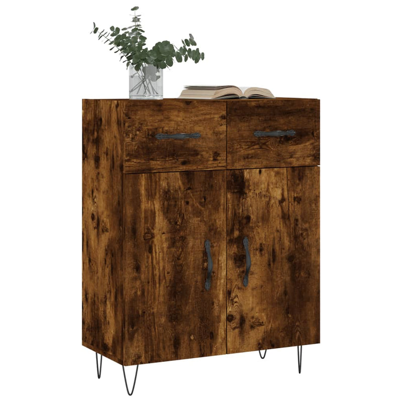 Dulap, stejar fumuriu, 69,5x34x90 cm, lemn compozit