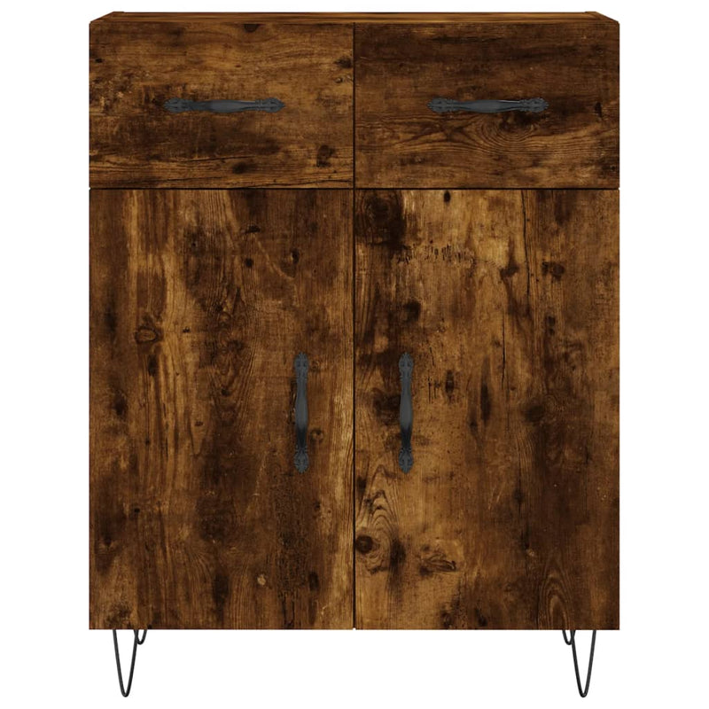 Dulap, stejar fumuriu, 69,5x34x90 cm, lemn compozit
