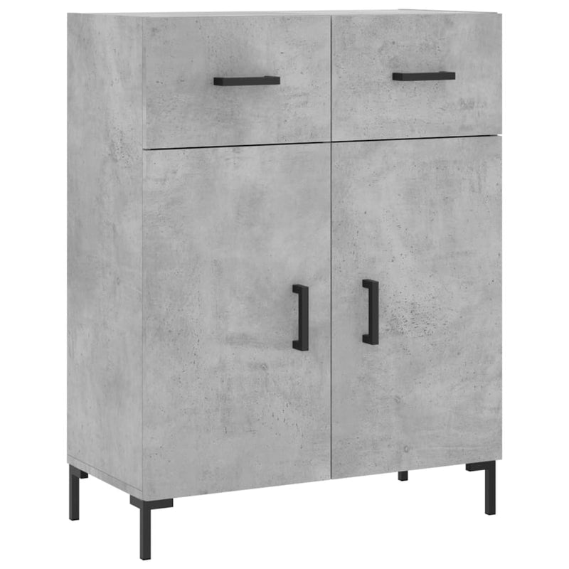Dulap, gri beton, 69,5x34x90 cm, lemn compozit