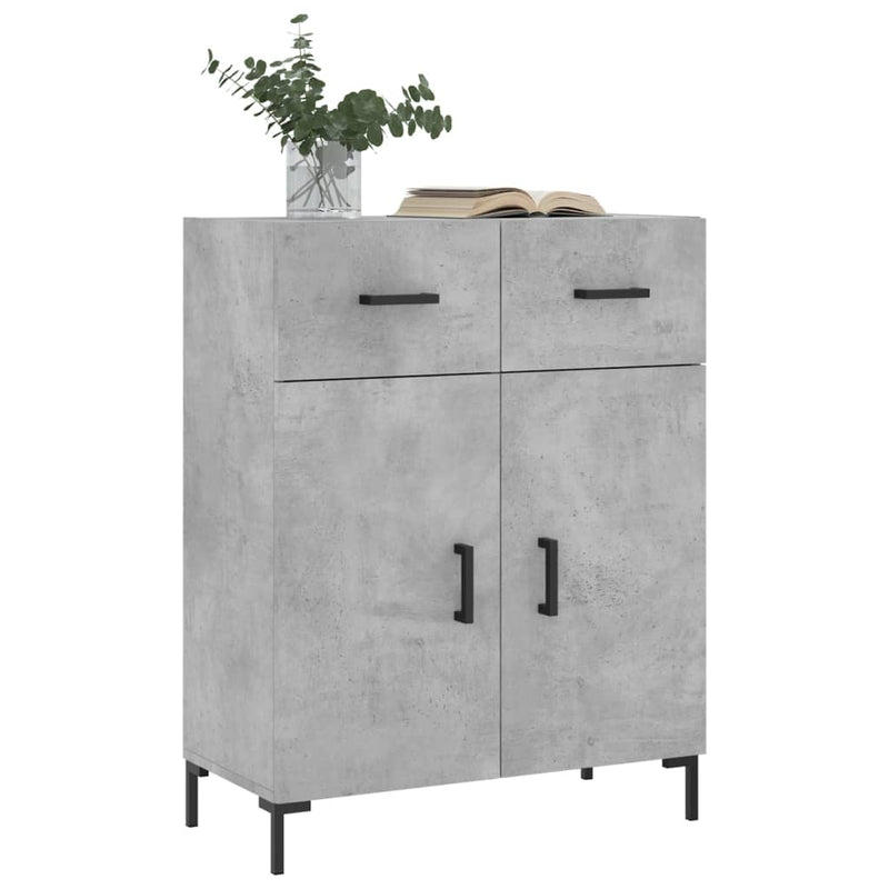 Dulap, gri beton, 69,5x34x90 cm, lemn compozit