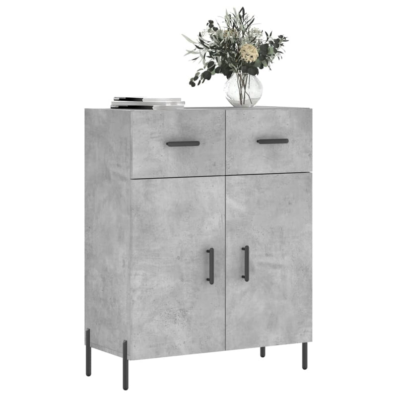 Dulap, gri beton, 69,5x34x90 cm, lemn compozit