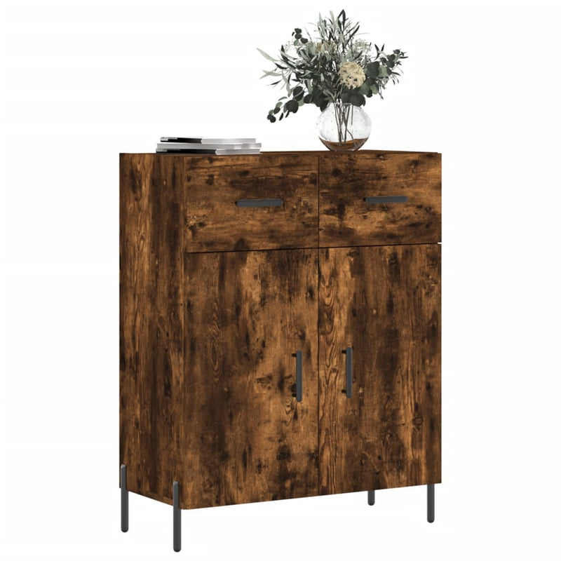 Dulap, stejar fumuriu, 69,5x34x90 cm, lemn compozit