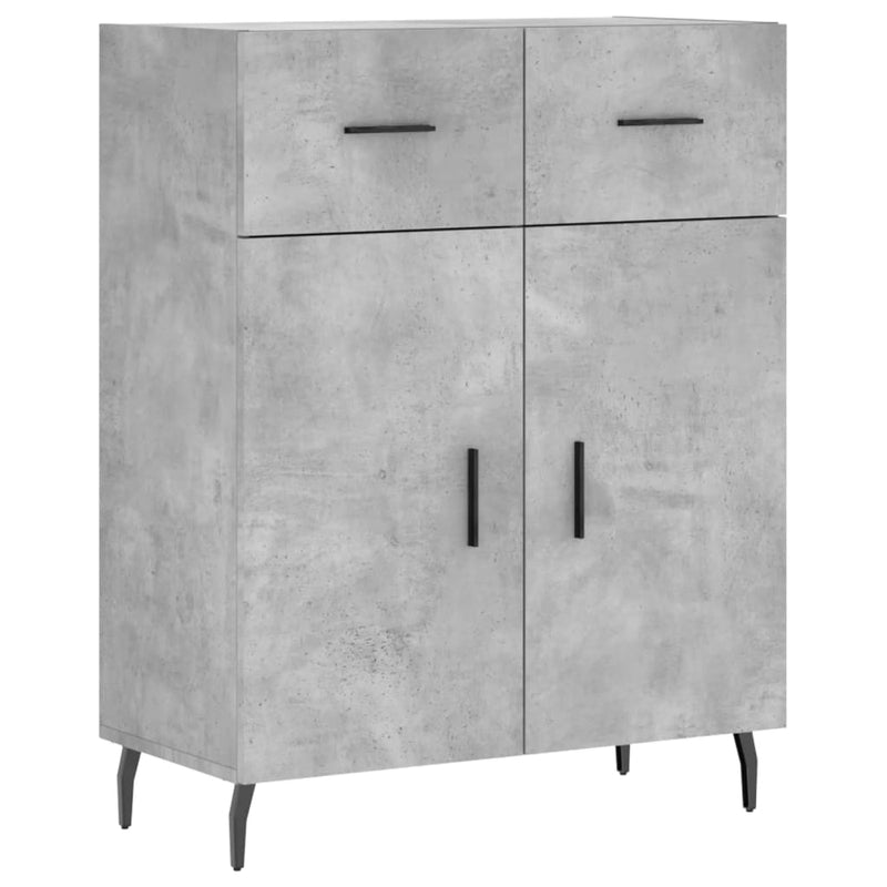 Dulap, gri beton, 69,5x34x90 cm, lemn compozit