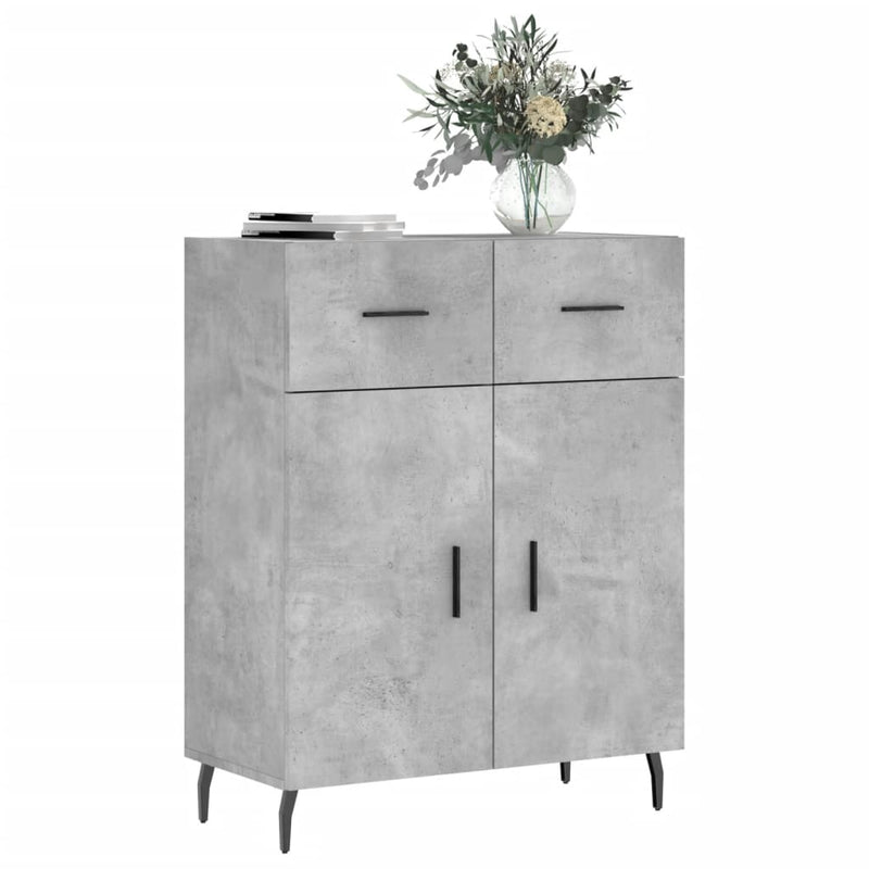 Dulap, gri beton, 69,5x34x90 cm, lemn compozit