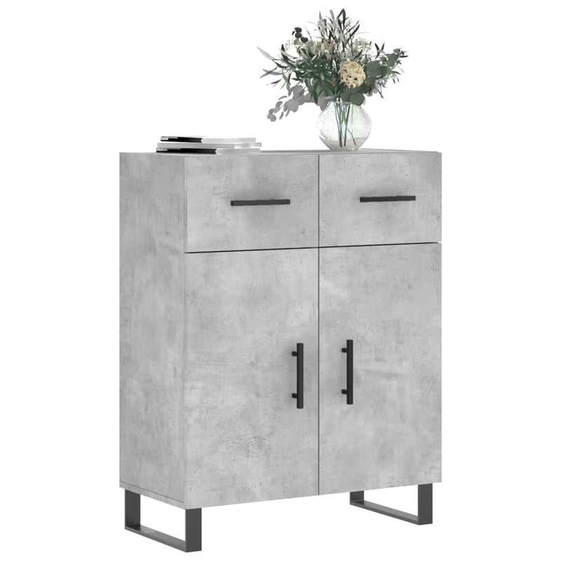 Dulap, gri beton, 69,5x34x90 cm, lemn compozit