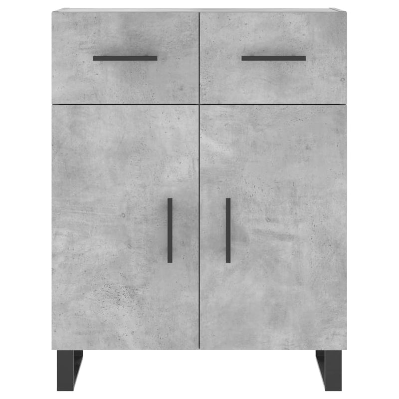 Dulap, gri beton, 69,5x34x90 cm, lemn compozit