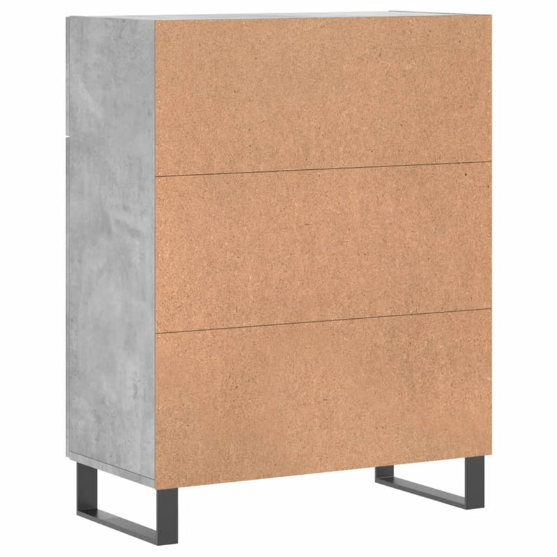 Dulap, gri beton, 69,5x34x90 cm, lemn compozit