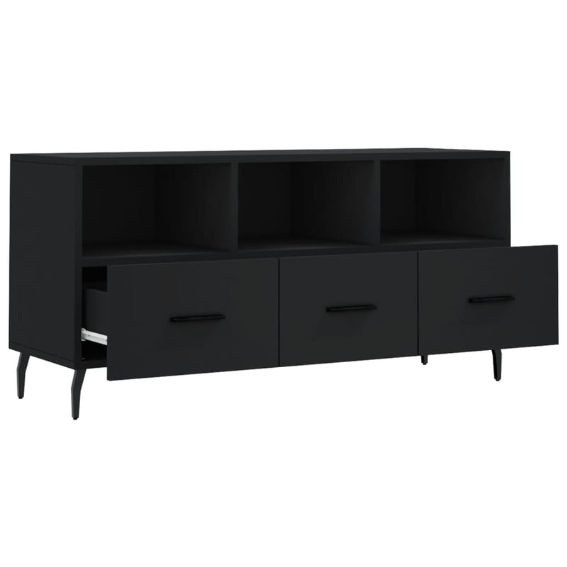 Dulap TV, negru, 102x36x50 cm, lemn prelucrat