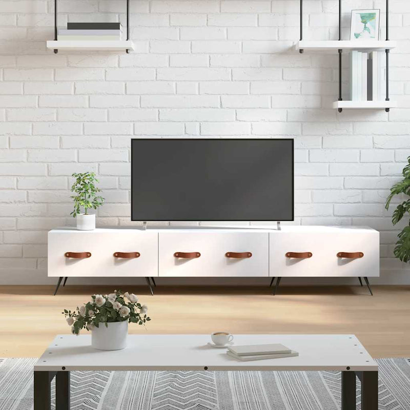 Comodă TV, alb, 150x36x30 cm, lemn prelucrat