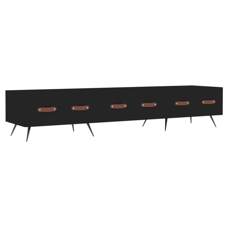 Dulap TV, negru, 150x36x30 cm, lemn prelucrat