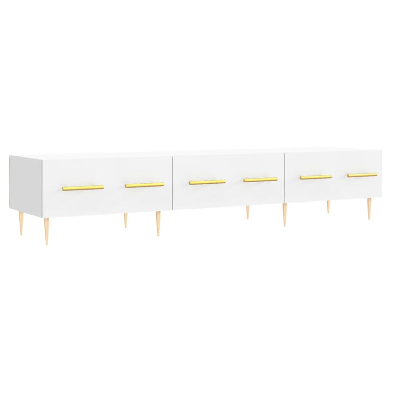 Comodă TV, alb, 150x36x30 cm, lemn prelucrat