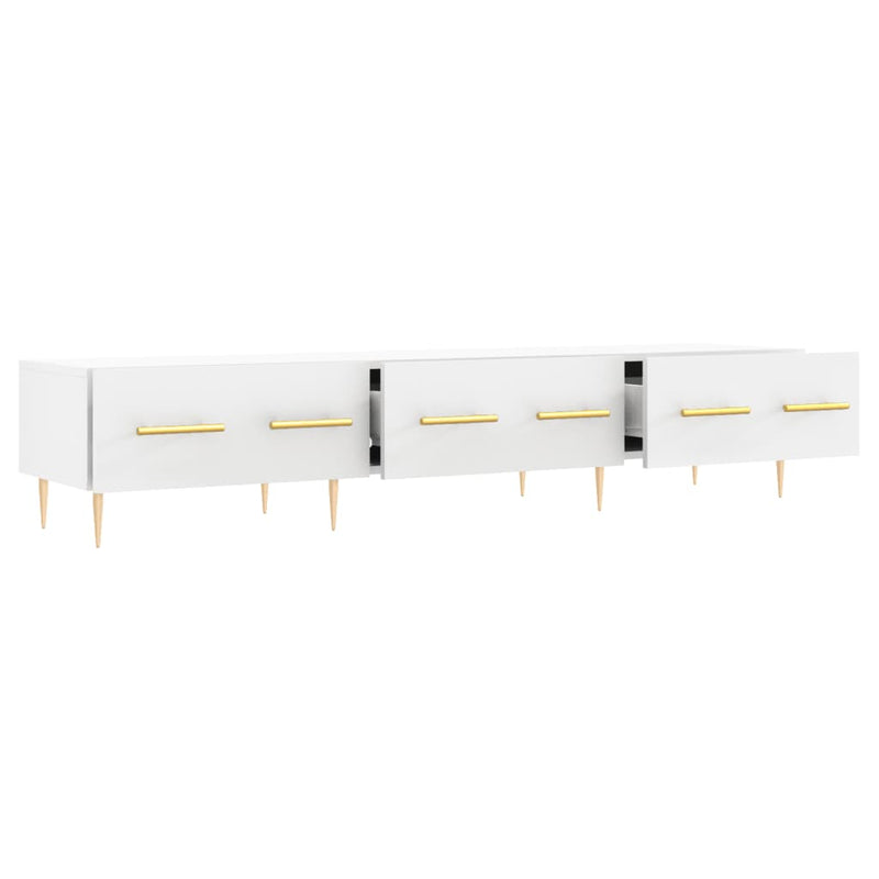 Comodă TV, alb, 150x36x30 cm, lemn prelucrat