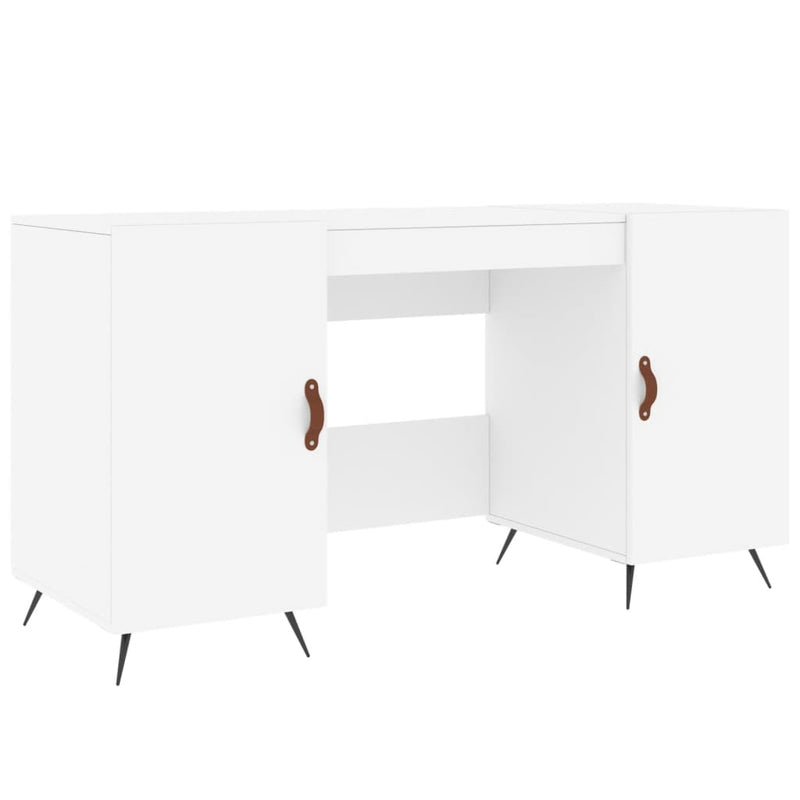 Birou, alb, 140x50x75 cm, lemn compozit