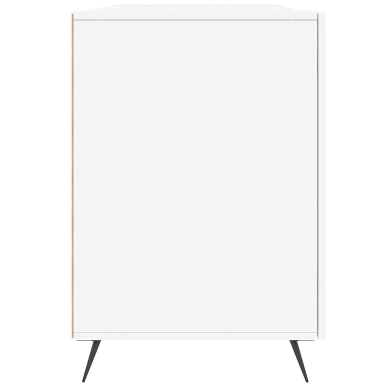 Birou, alb extralucios, 140x50x75 cm, lemn compozit