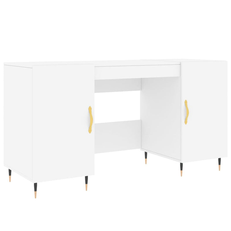 Birou, alb, 140x50x75 cm, lemn compozit