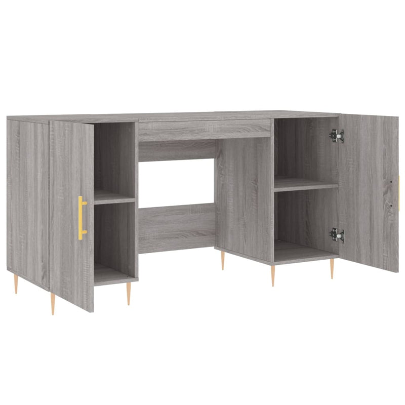 Birou, gri sonoma, 140x50x75 cm, lemn compozit