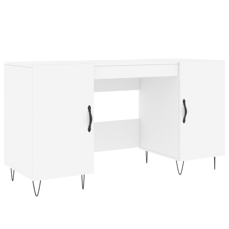 Birou, alb, 140x50x75 cm, lemn compozit