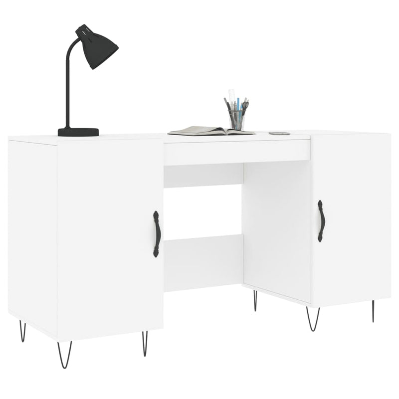 Birou, alb, 140x50x75 cm, lemn compozit