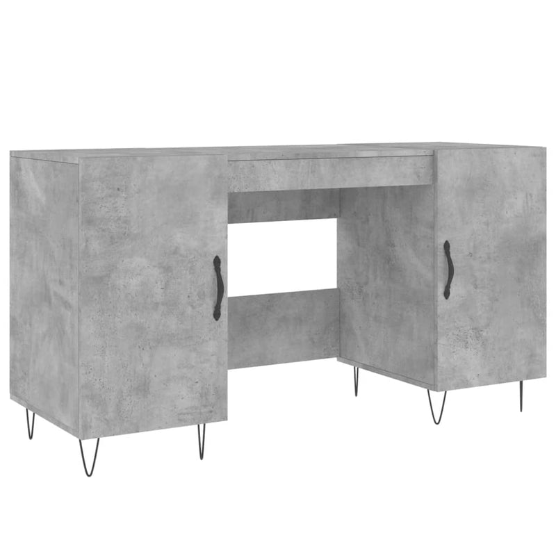 Birou, gri beton, 140x50x75 cm, lemn compozit