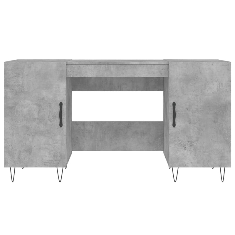 Birou, gri beton, 140x50x75 cm, lemn compozit