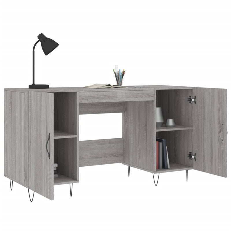 Birou, gri sonoma, 140x50x75 cm, lemn compozit