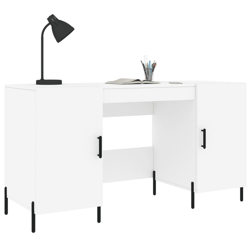 Birou, alb, 140x50x75 cm, lemn compozit