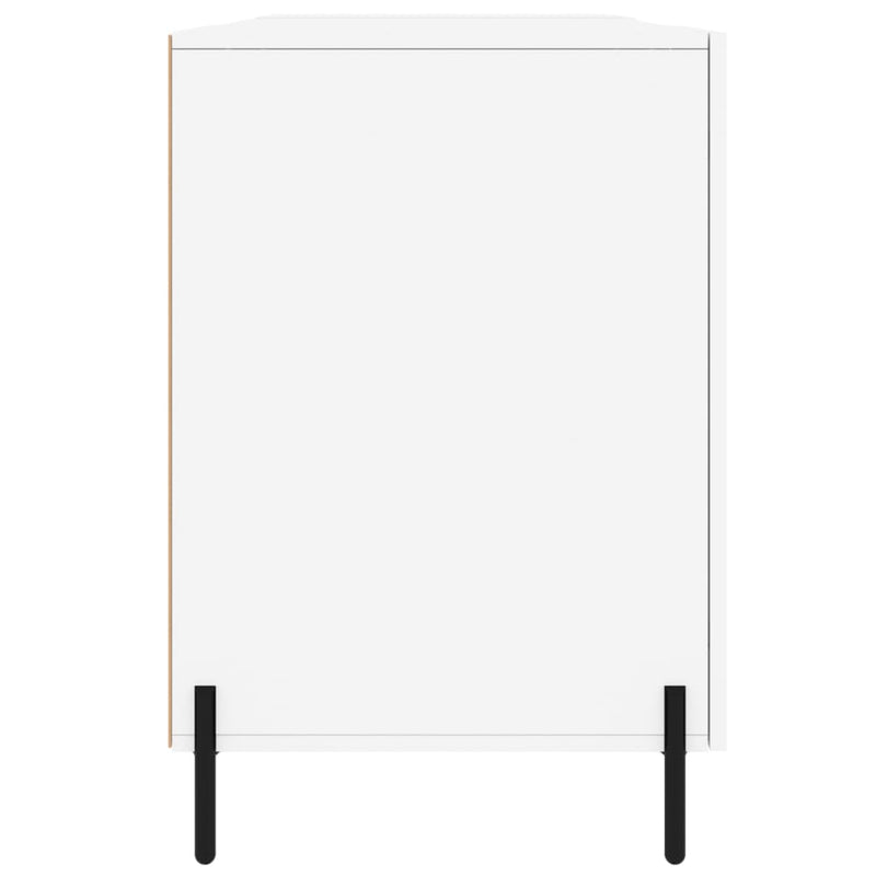 Birou, alb extralucios, 140x50x75 cm, lemn compozit