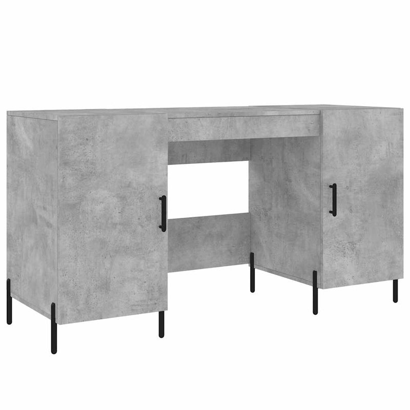 Birou, gri beton, 140x50x75 cm, lemn compozit
