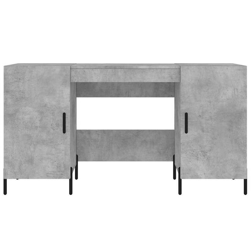 Birou, gri beton, 140x50x75 cm, lemn compozit