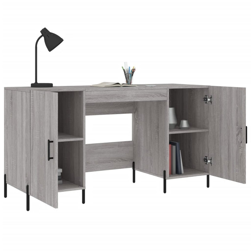 Birou, gri sonoma, 140x50x75 cm, lemn compozit