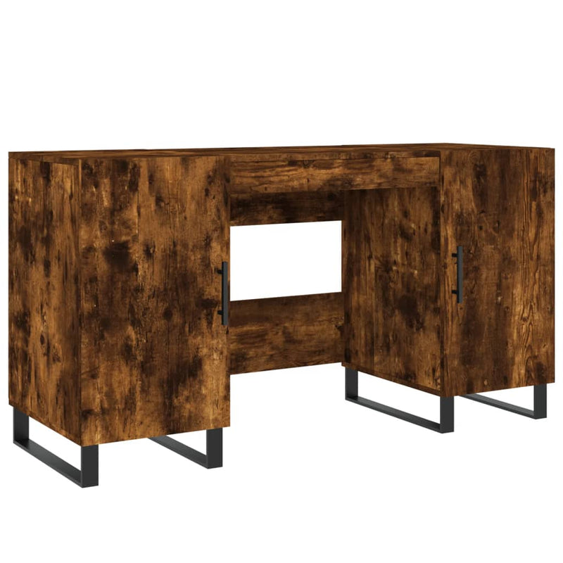 Birou, stejar afumat, 140x50x75 cm, lemn compozit
