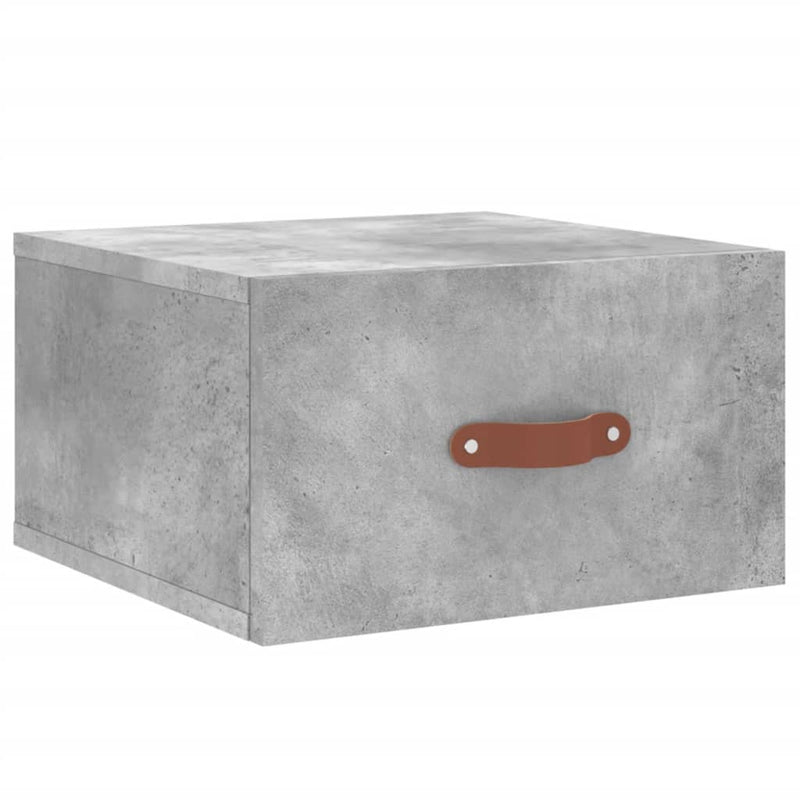 Noptieră de perete, gri beton, 35x35x20 cm