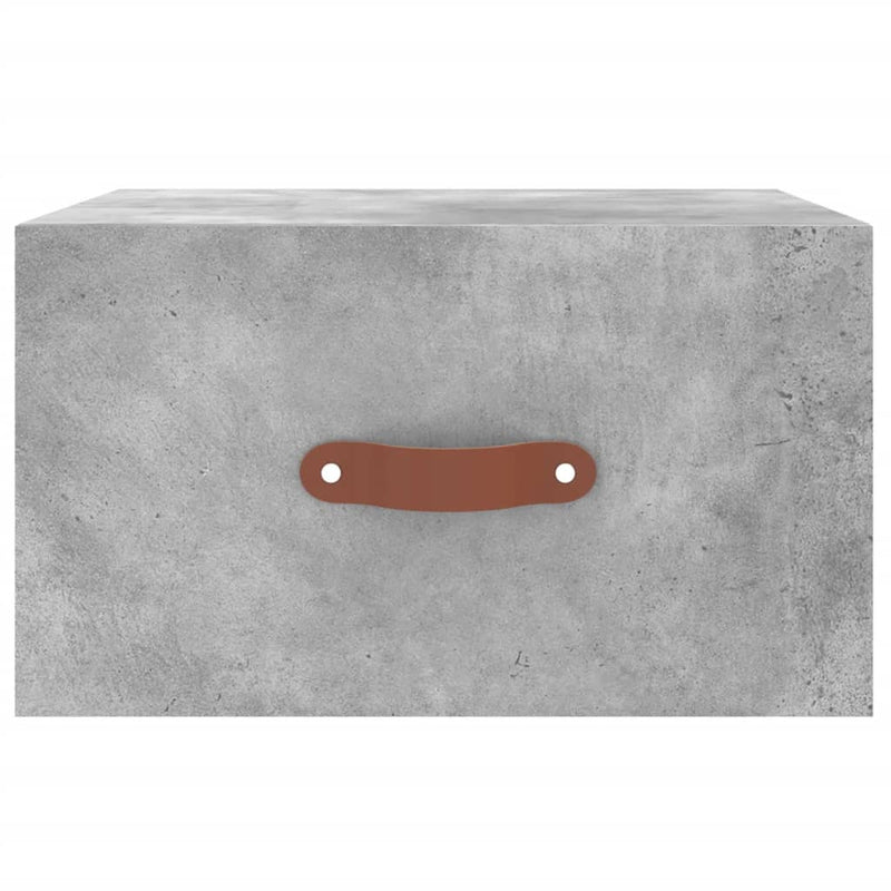 Noptieră de perete, gri beton, 35x35x20 cm