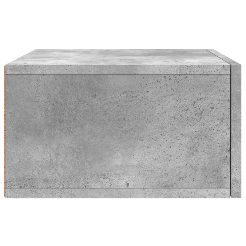 Noptieră de perete, gri beton, 35x35x20 cm