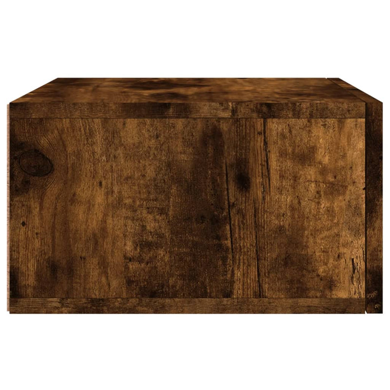 Noptiere de perete, 2 buc., stejar afumat, 35x35x20 cm