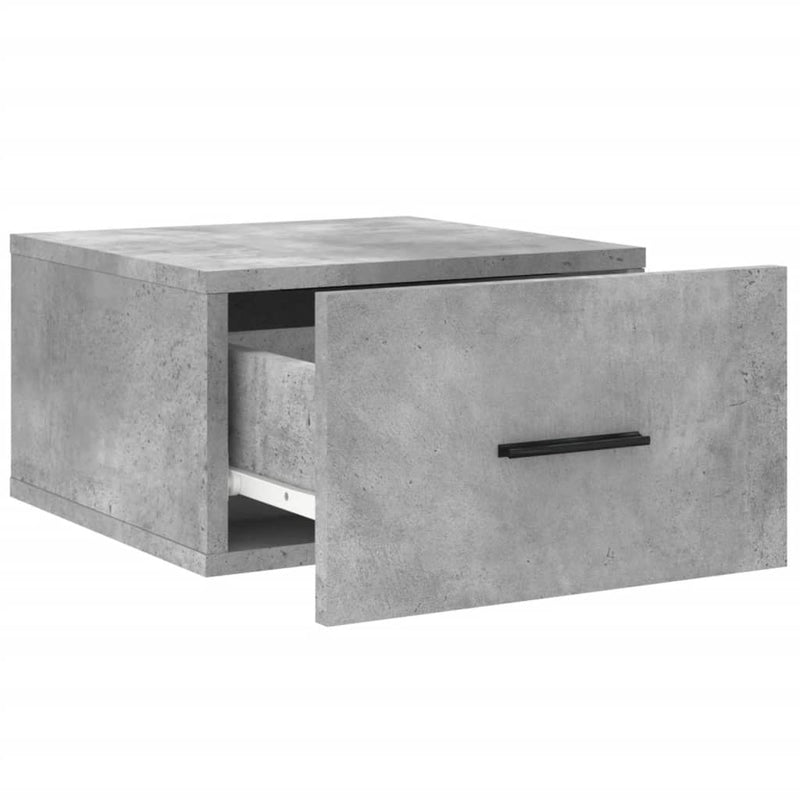 Noptiere montate pe perete 2 buc. gri beton 35x35x20 cm