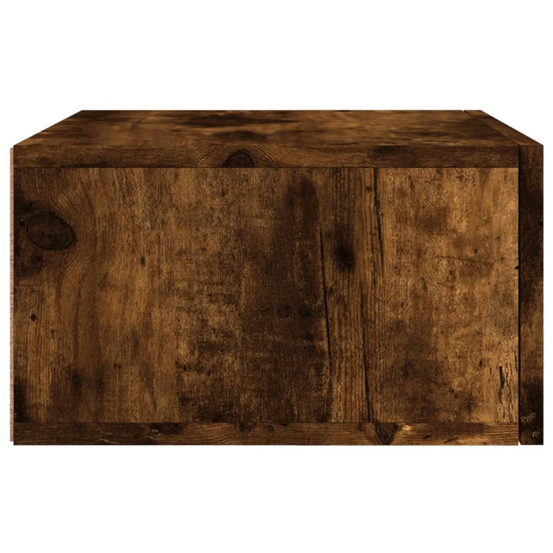 Noptieră de perete, stejar afumat, 35x35x20 cm