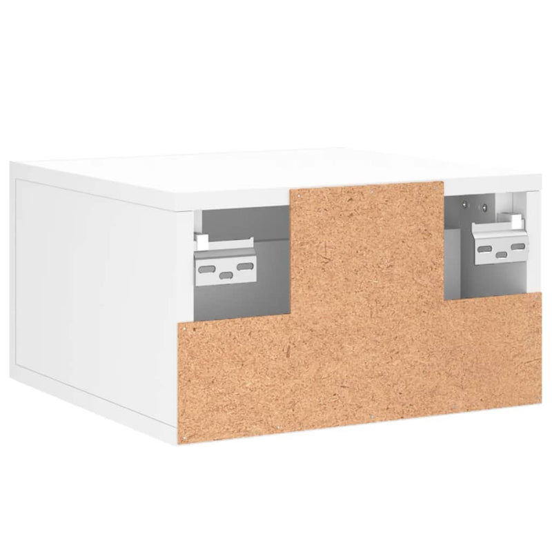 Noptiere de perete, 2 buc., alb, 35x35x20 cm