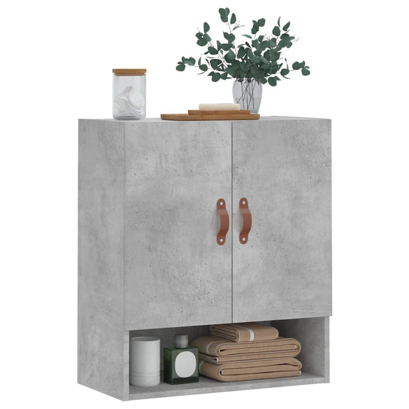 Dulap de perete, gri beton, 60x31x70 cm, lemn compozit