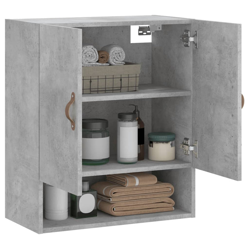 Dulap de perete, gri beton, 60x31x70 cm, lemn compozit