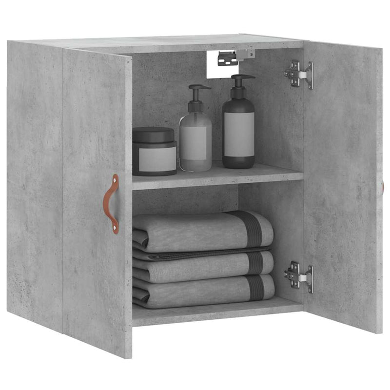 Dulap de perete, gri beton, 60x31x60 cm, lemn compozit