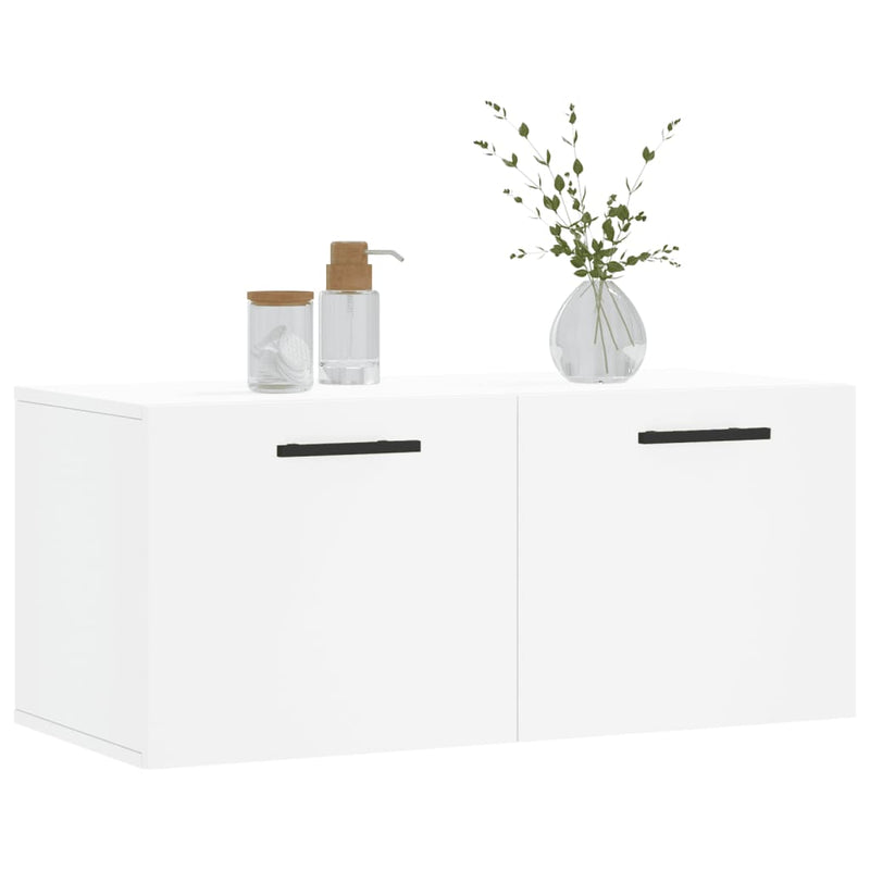 Dulap de perete, alb, 80x36,5x35 cm, lemn compozit