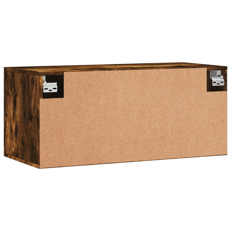 Dulap de perete, stejar fumuriu, 80x36,5x35 cm, lemn compozit