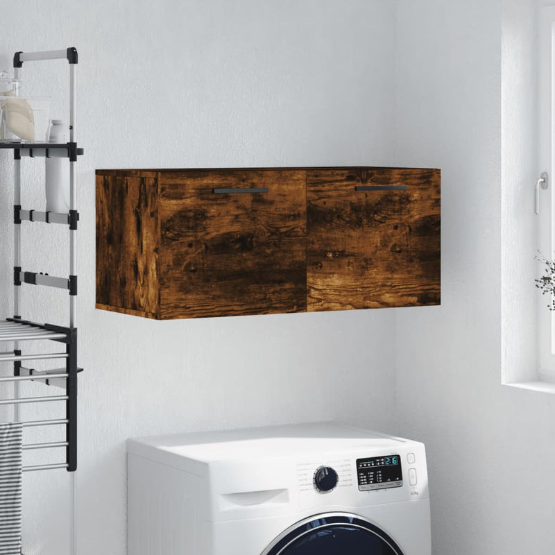 Dulap de perete, stejar fumuriu, 80x36,5x35 cm, lemn compozit