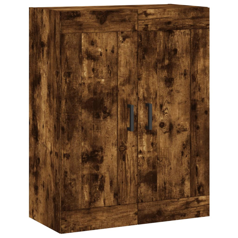 Dulap pe perete, stejar afumat, 69,5x34x90 cm, lemn prelucrat