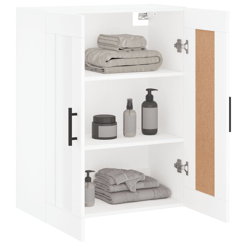 Dulap montat pe perete, alb, 69,5x34x90 cm, lemn prelucrat