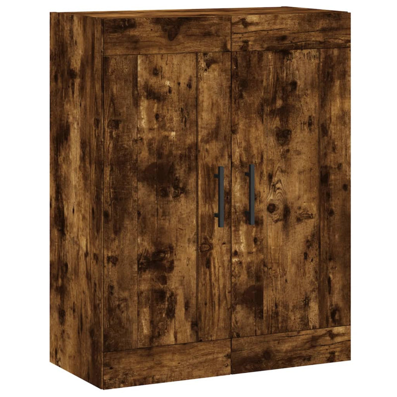 Dulap pe perete, stejar afumat, 69,5x34x90 cm, lemn prelucrat