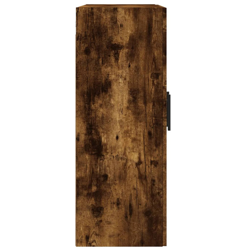 Dulap pe perete, stejar afumat, 69,5x34x90 cm, lemn prelucrat